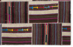 Apex Kilim Patchwork Unique Striped 1363 160 x 230 cm