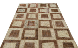 Apex Patchwork Carpet Beige 21441 160 x 242 cm