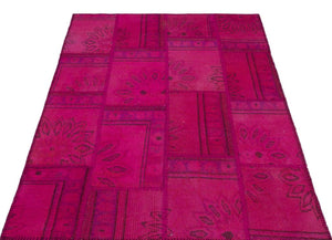 Apex Patchwork Carpet Fuchsia 22346 120 x 180 cm