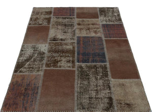 Apex Patchwork Carpet Brown 22337 120 x 180 cm