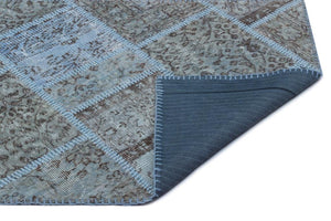 Apex Patchwork Carpet Blue 21326 82 x 150 cm