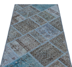 Apex Patchwork Carpet Blue 21326 82 x 150 cm