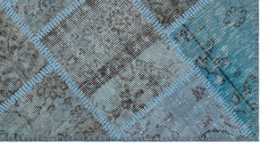 Apex Patchwork Carpet Blue 21326 82 x 150 cm