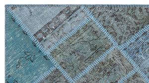 Apex Patchwork Carpet Blue 21326 82 x 150 cm