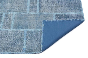 Apex Patchwork Carpet Blue 25052 80 x 150 cm