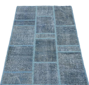 Apex Patchwork Carpet Blue 25052 80 x 150 cm