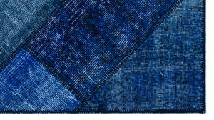 Apex Patchwork Carpet Blue 26004 80 x 150 cm