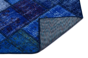 Apex Patchwork Carpet Blue 26024 80 x 150 cm