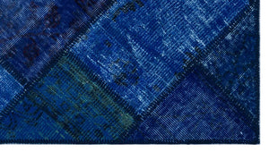 Apex Patchwork Carpet Blue 26024 80 x 150 cm