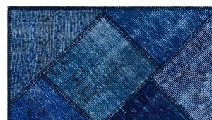 Apex Patchwork Carpet Blue 26048 80 x 150 cm