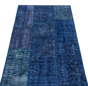 Apex Patchwork Carpet Blue 26062 80 x 150 cm