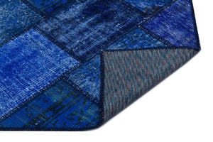 Apex Patchwork Carpet Blue 26081 80 x 150 cm