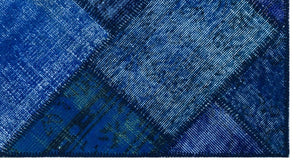 Apex Patchwork Carpet Blue 26081 80 x 150 cm