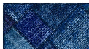 Apex Patchwork Carpet Blue 26081 80 x 150 cm