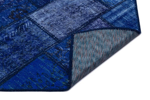 Apex Patchwork Carpet Blue 26091 80 x 150 cm