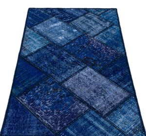 Apex Patchwork Carpet Blue 26091 80 x 150 cm