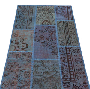 Apex Patchwork Carpet Blue 26095 80 x 150 cm