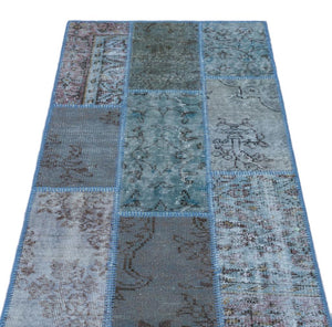 Apex Patchwork Carpet Blue 26221 80 x 150 cm