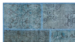 Apex Patchwork Carpet Blue 26221 80 x 150 cm