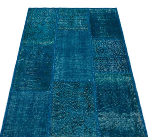 Apex Patchwork Carpet Turquoise 21327 82 x 151 cm