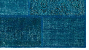 Apex Patchwork Carpet Turquoise 21327 82 x 151 cm