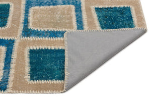 Apex Patchwork Carpet Turquoise 22135 120 x 180 cm