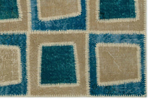 Apex Patchwork Carpet Turquoise 22135 120 x 180 cm