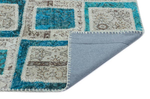 Apex Patchwork Carpet Turquoise 22318 120 x 180 cm