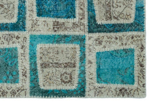 Apex Patchwork Carpet Turquoise 22318 120 x 180 cm