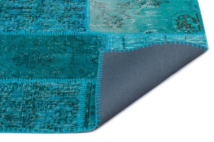 Apex Patchwork Carpet Turquoise 24637 80 x 150 cm