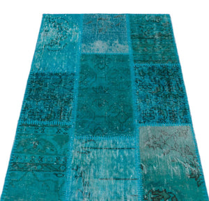 Apex Patchwork Carpet Turquoise 24637 80 x 150 cm