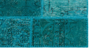 Apex Patchwork Carpet Turquoise 24637 80 x 150 cm