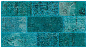 Apex Patchwork Carpet Turquoise 24637 80 x 150 cm