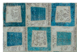 Apex Patchwork Carpet Turquoise 24909 160 x 238 cm