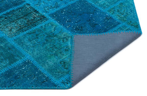 Apex Patchwork Carpet Turquoise 25057 80 x 150 cm