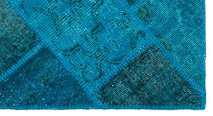 Apex Patchwork Carpet Turquoise 25057 80 x 150 cm