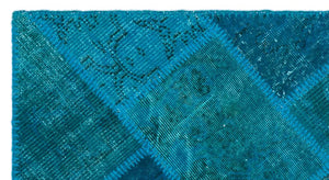 Apex Patchwork Carpet Turquoise 25057 80 x 150 cm