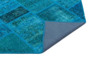 Apex Patchwork Carpet Turquoise 25071 80 x 150 cm