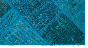 Apex Patchwork Carpet Turquoise 25071 80 x 150 cm