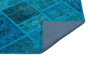 Apex Patchwork Carpet Turquoise 25077 80 x 150 cm