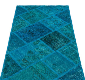 Apex Patchwork Carpet Turquoise 25077 80 x 150 cm