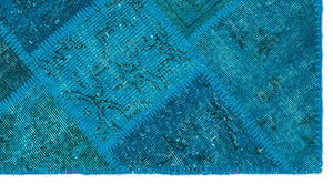 Apex Patchwork Carpet Turquoise 25077 80 x 150 cm