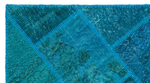 Apex Patchwork Carpet Turquoise 25077 80 x 150 cm