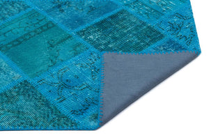 Apex Patchwork Carpet Turquoise 25078 80 x 150 cm