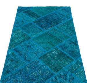 Apex Patchwork Carpet Turquoise 25078 80 x 150 cm