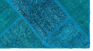 Apex Patchwork Carpet Turquoise 25078 80 x 150 cm