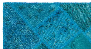 Apex Patchwork Carpet Turquoise 25078 80 x 150 cm