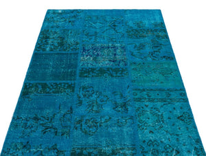 Apex Patchwork Carpet Turquoise 25110 120 x 180 cm