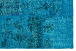 Apex Patchwork Carpet Turquoise 25110 120 x 180 cm