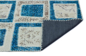 Apex Patchwork Carpet Turquoise 25180 120 x 180 cm